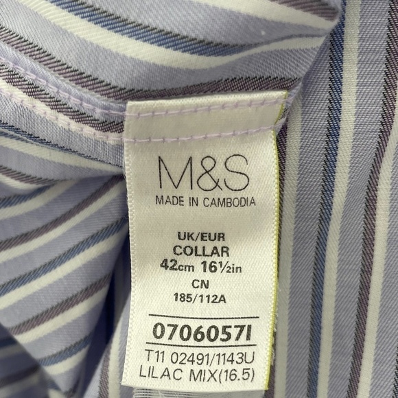 M&S Collection Regular Fit Striped Button Up - Picture 6 of 7